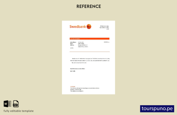 lista para imprimir plantilla de referencia de cierre de Letonia Swedbank